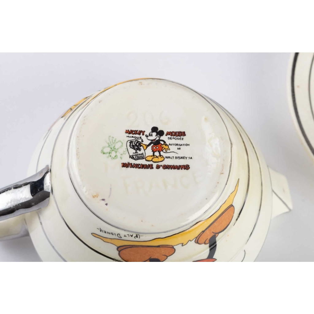 Service Mickey Mouse ( Faience de Onnaing ) Walt Disney 1930 Service Mickey Mouse ( Faience de Onnaing ) Walt Disney 1930