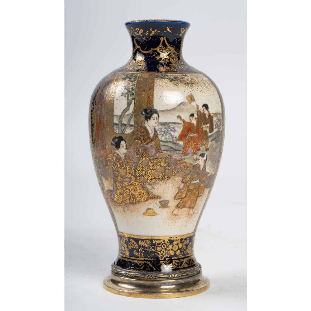 Vase satsuma, faïence satsuma Japon XIXème ||||||||||