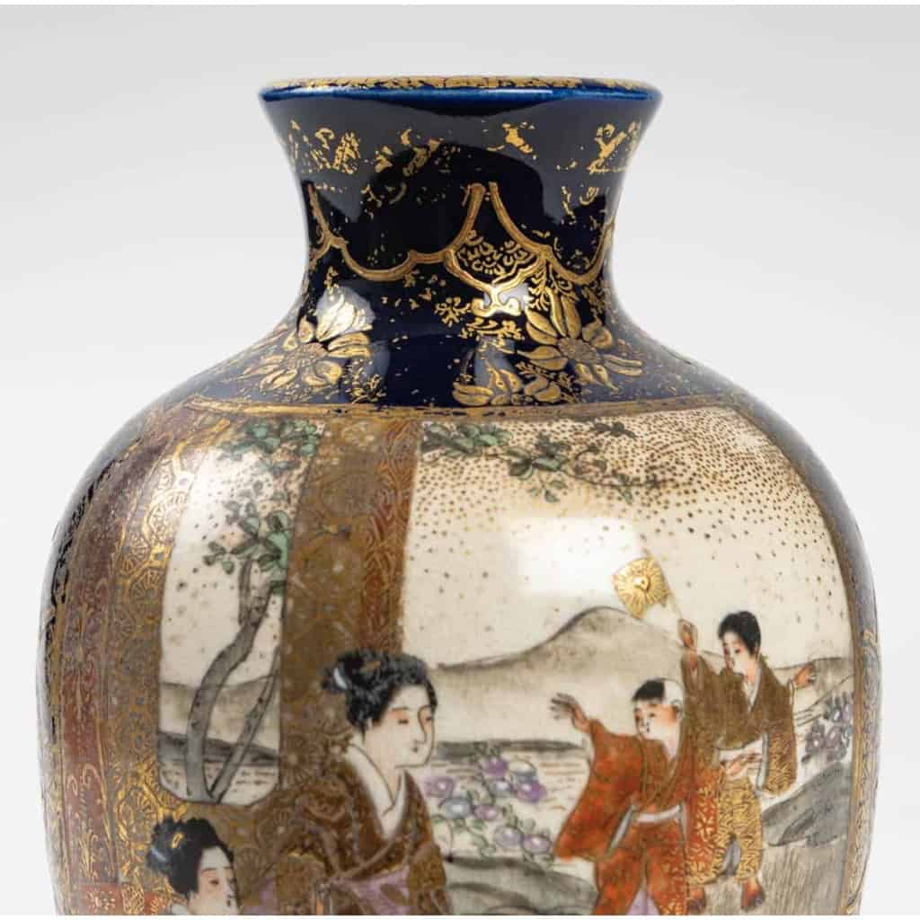 Vase satsuma, faïence satsuma Japon XIXème Vase satsuma, faïence satsuma Japon XIXème