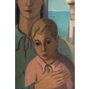 Huile sur toile, Une femme et son enfant, XXème Huile sur toile, Une femme et son enfant, XXème