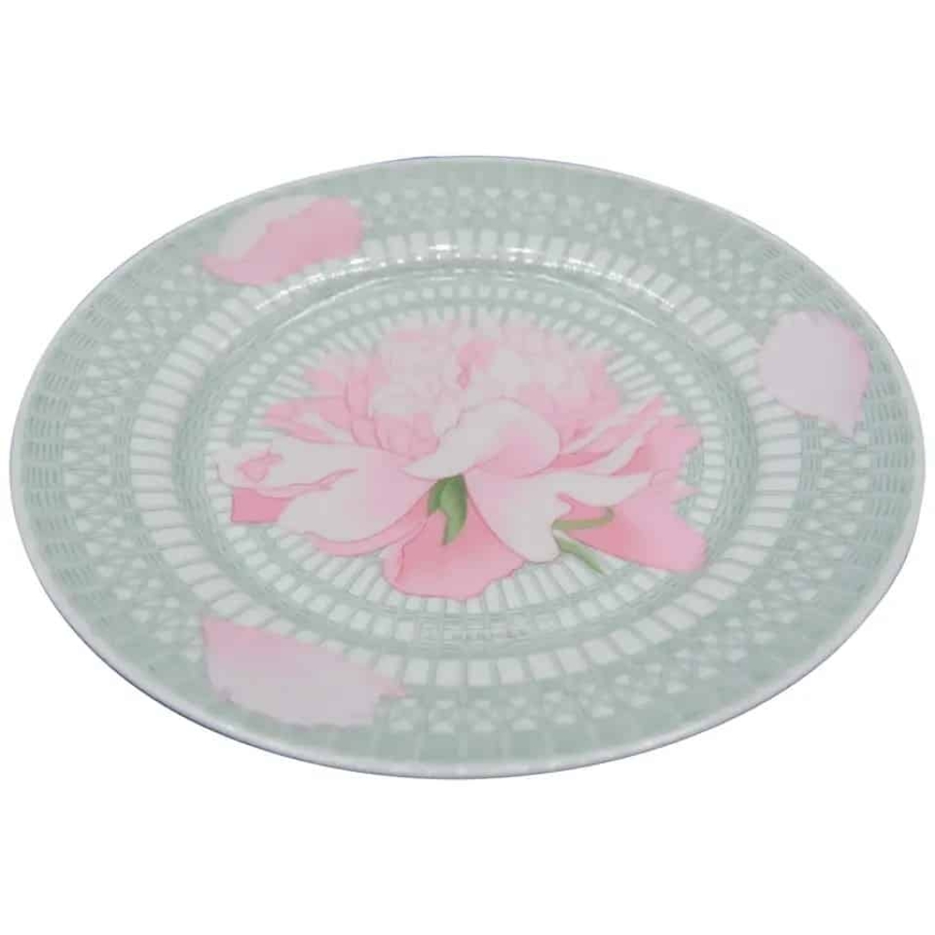 Assiette Hermès "Pivoines" Dinner, Limoges Porcelain ||