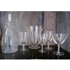 Lalique France, Suite de verres "Guebwiller" 37 Pieces, 1 broc, 1 Carafe Lalique France, Suite de verres "Guebwiller" 37 Pieces, 1 broc, 1 Carafe