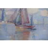 MORCHAIN Paul Peinture 20è Bateaux de pêche sortant du port de La Rochelle Huile signée MORCHAIN Paul Peinture 20è Bateaux de pêche sortant du port de La Rochelle Huile signée