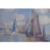 MORCHAIN Paul Peinture 20è Bateaux de pêche sortant du port de La Rochelle Huile signée MORCHAIN Paul Peinture 20è Bateaux de pêche sortant du port de La Rochelle Huile signée