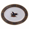 Hermès, plat ovale en porcelaine - Collection "Cheval d'Orient" |||