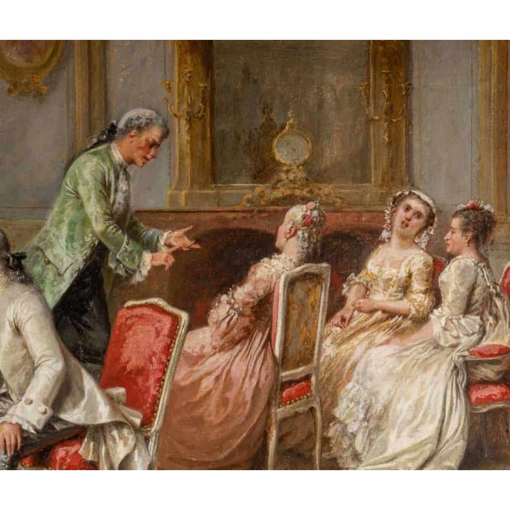 Adolphe Francois Monfallet , Huile sur panneau d'acajou. Adolphe Francois Monfallet , Huile sur panneau d'acajou.