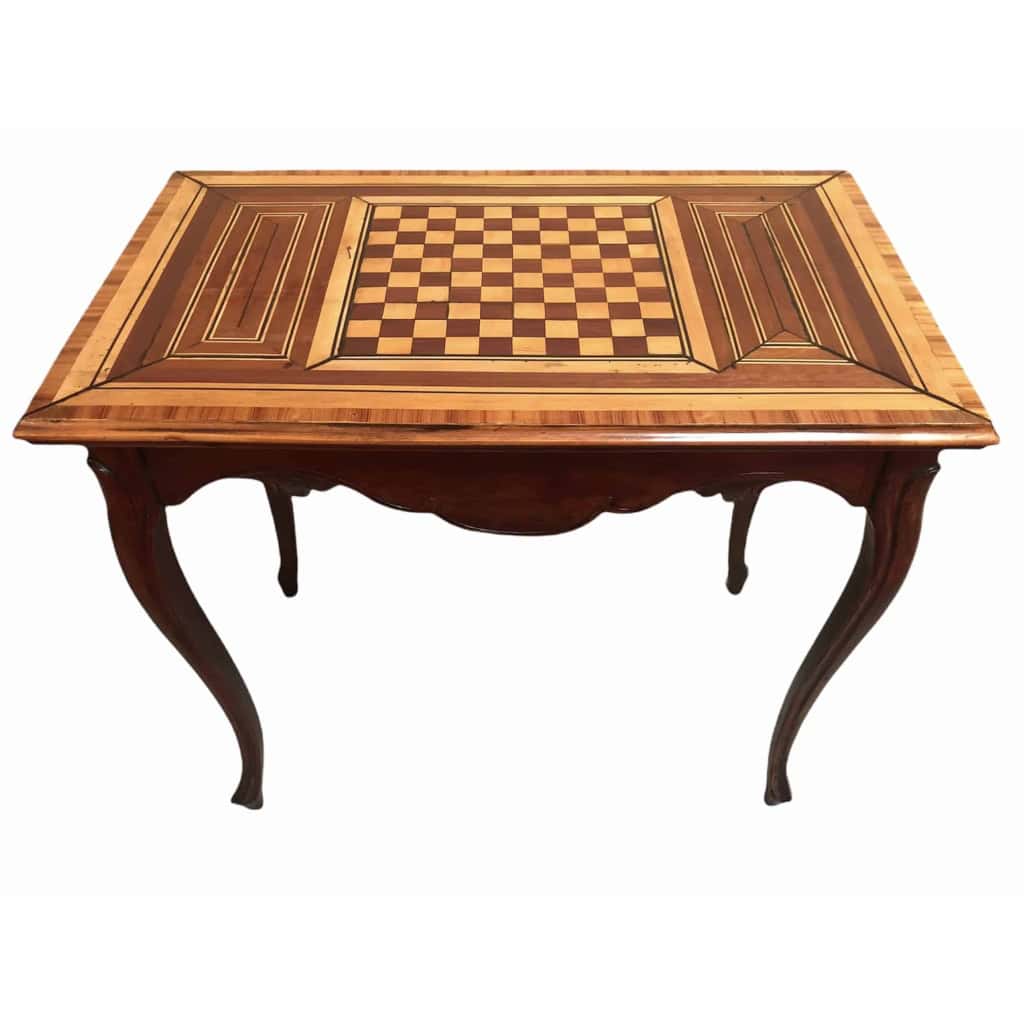 Table à jeux 18ème siècle de style Louis XV en noyer Travail Grenoblois |||||