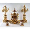 Garniture de cheminée en marbre et bronze bien ciselé et doré travail d’époque Napoléon III |||||||||||||||||