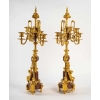 Garniture de cheminée en marbre et bronze bien ciselé et doré travail d’époque Napoléon III Garniture de cheminée en marbre et bronze bien ciselé et doré travail d’époque Napoléon III