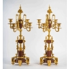 Garniture de cheminée en marbre et bronze bien ciselé et doré travail d’époque Napoléon III Garniture de cheminée en marbre et bronze bien ciselé et doré travail d’époque Napoléon III