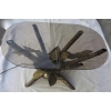 1950/70′ Table Décor Bambou en Bronze Style Duval Brasseur Éclairante |||||||