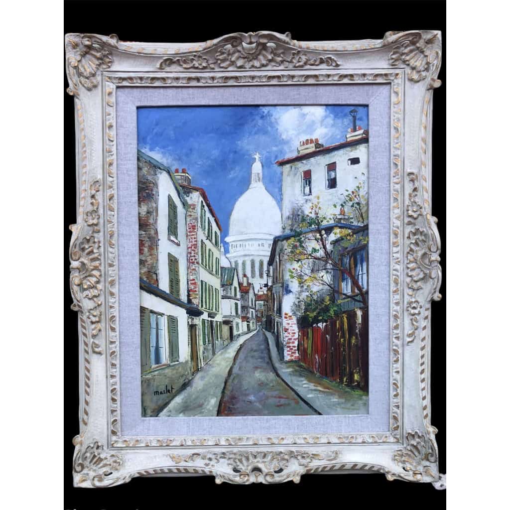 Maclet Elisée Peinture 20è école Française Paris Vue De Montmartre Le Sacré Coeur Huile Signée ||||||