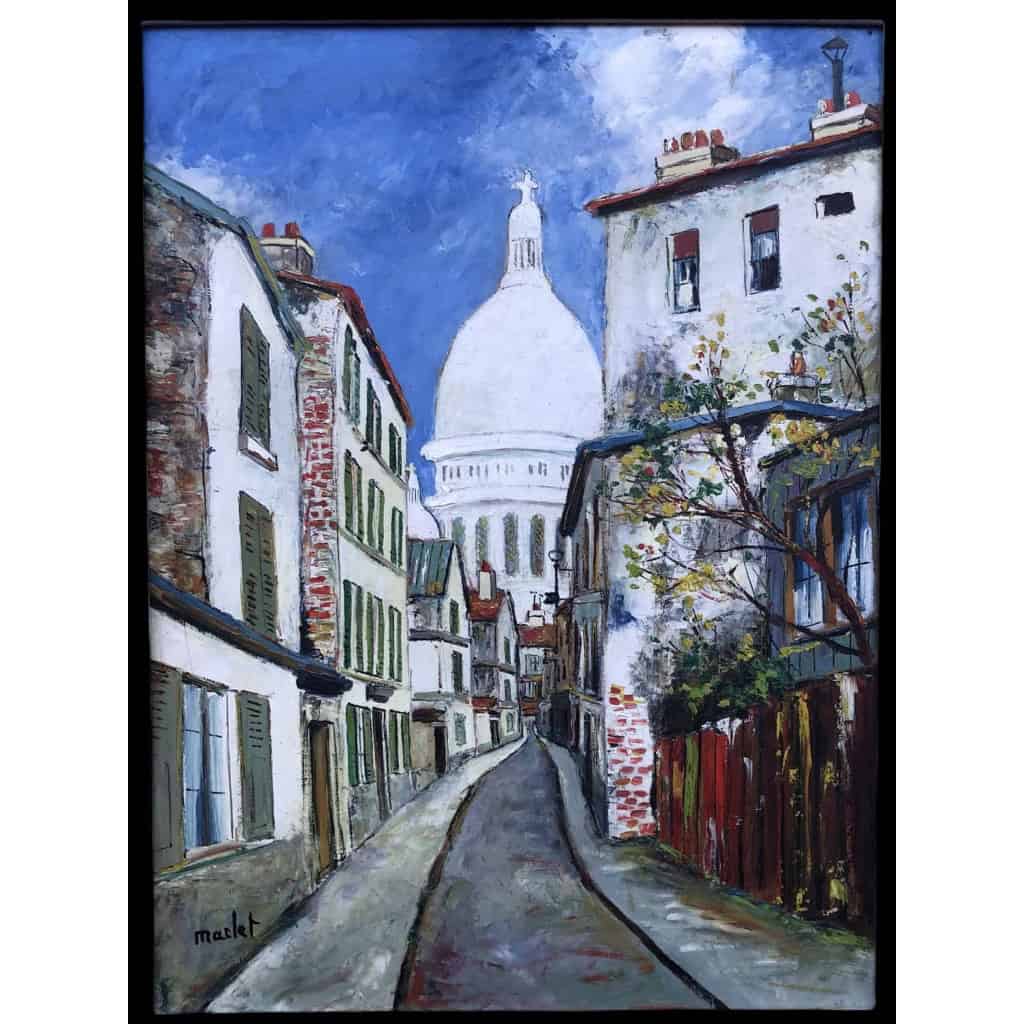 Maclet Elisée Peinture 20è école Française Paris Vue De Montmartre Le Sacré Coeur Huile Signée Maclet Elisée Peinture 20è école Française Paris Vue De Montmartre Le Sacré Coeur Huile Signée