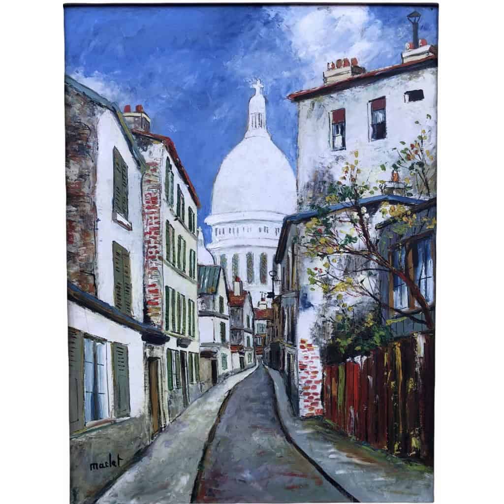 Maclet Elisée Peinture 20è école Française Paris Vue De Montmartre Le Sacré Coeur Huile Signée Maclet Elisée Peinture 20è école Française Paris Vue De Montmartre Le Sacré Coeur Huile Signée