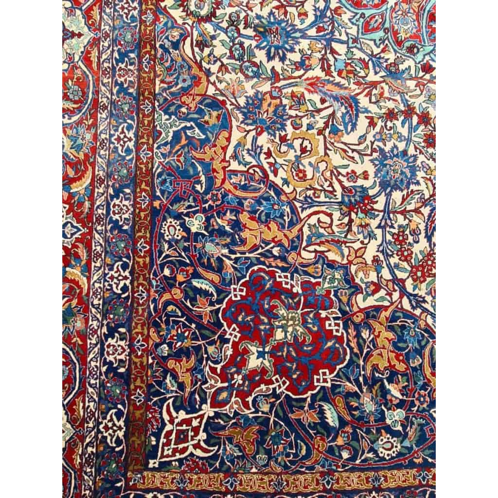 Important Et Fin Tapis Ispahan Chahreza Laine Et Trame Soie - Iran Vers 1920 Important Et Fin Tapis Ispahan Chahreza Laine Et Trame Soie - Iran Vers 1920