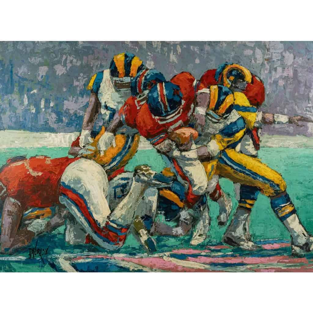 Peinture de Football Américain, XXème siècle Peinture de Football Américain, XXème siècle