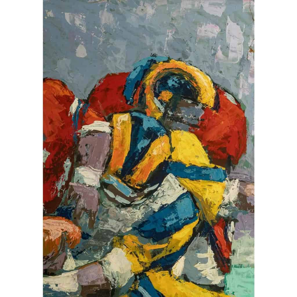 Peinture de Football Américain, XXème siècle Peinture de Football Américain, XXème siècle