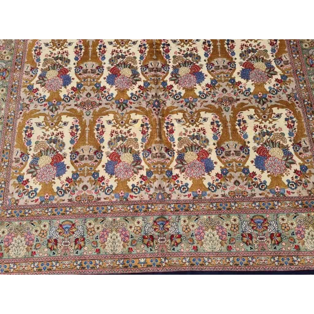 Tapis Ghoum Palhavi En Laine Kork Iran vers 1950 20ème Tapis Ghoum Palhavi En Laine Kork Iran vers 1950 20ème