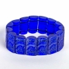 Bracelet "Poussins" verre bleu cobalt patiné blanc de René LALIQUE ||||