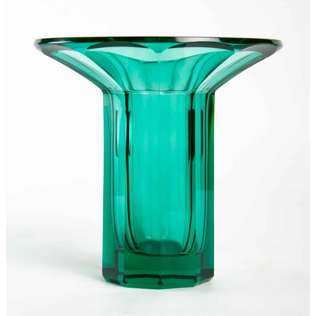 Vase vert, art déco de Marcel Goupy , France, XXème siècle ||||||