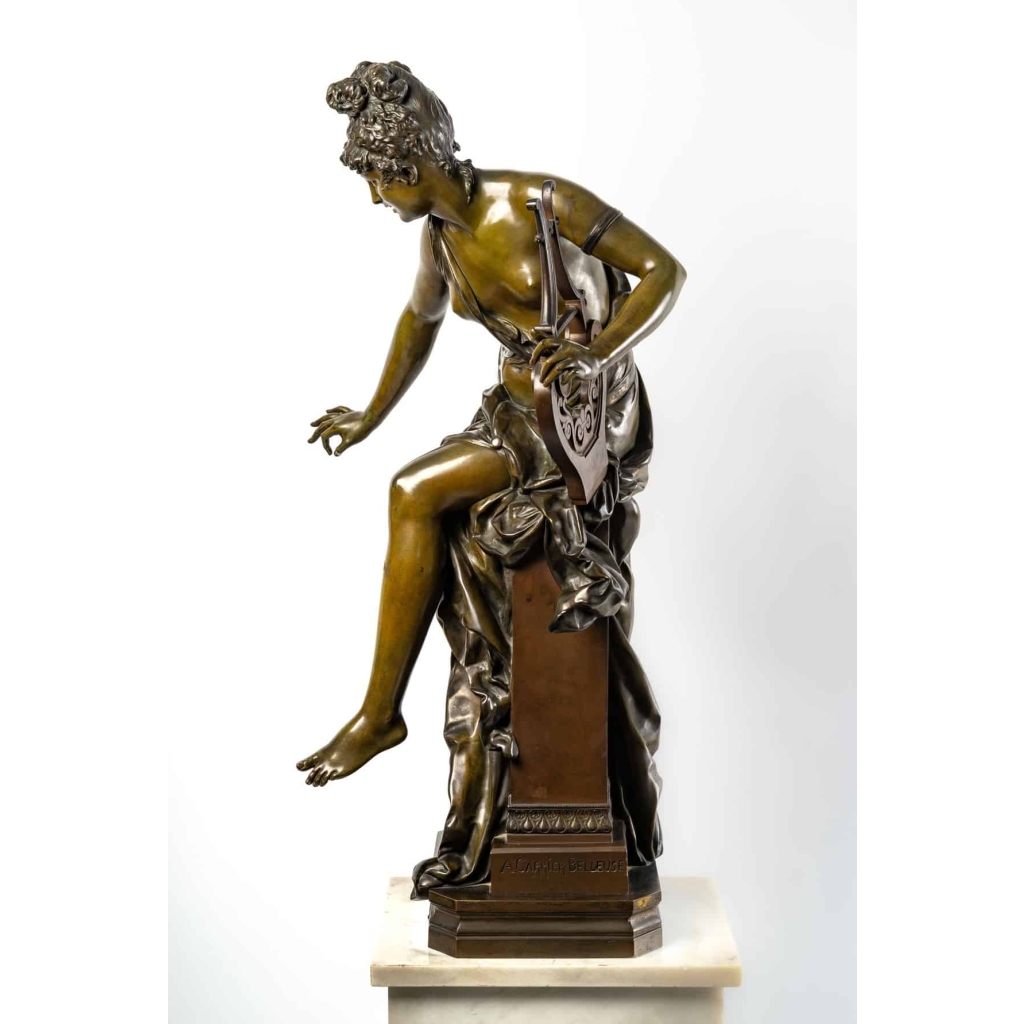 Figure en bronze Melodie D'Albert Ernest Carrier Belleuse XIXème siècle Figure en bronze Melodie D'Albert Ernest Carrier Belleuse XIXème siècle