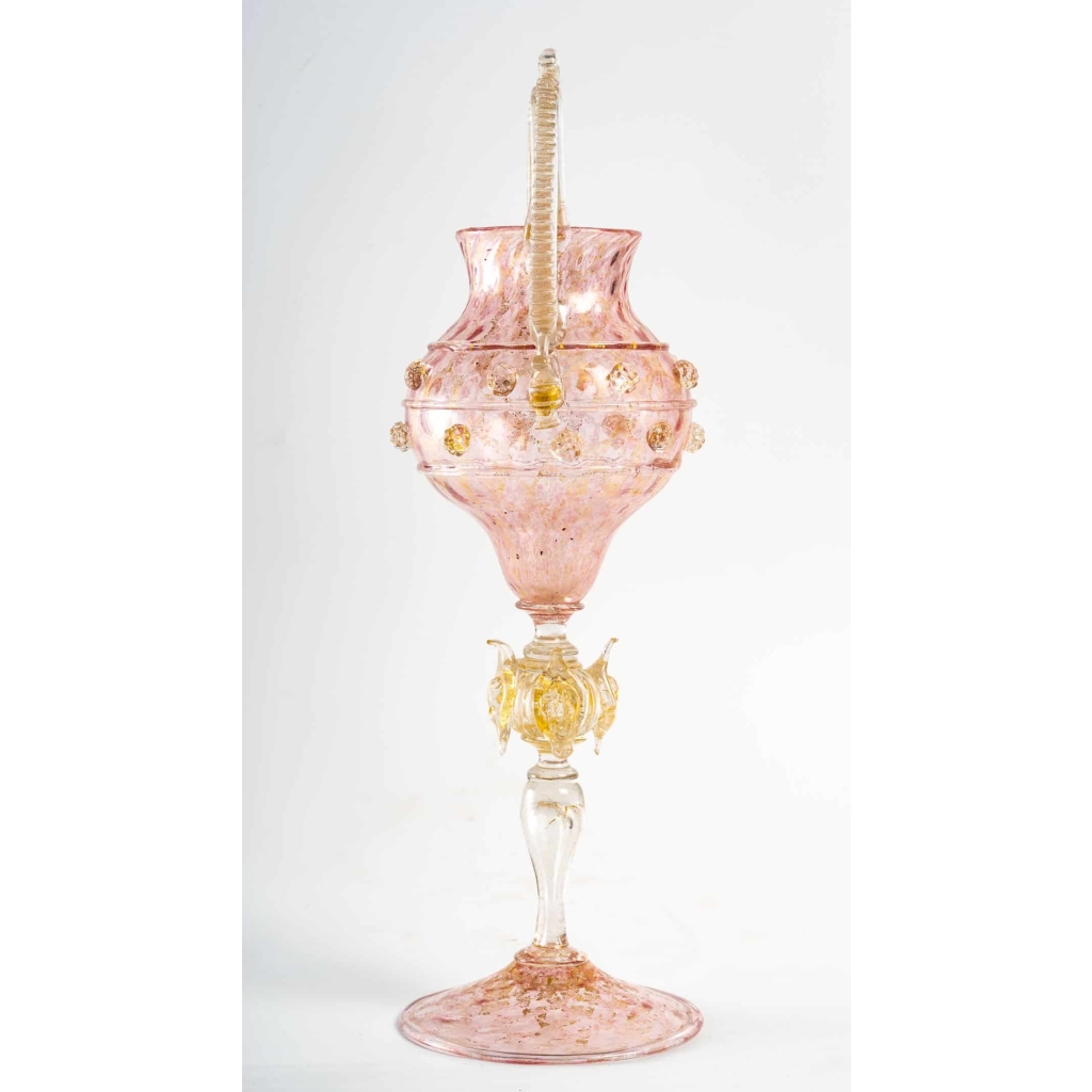 Très grand verre vénitien rose Salviati ou Frateli Toso, 1880 Très grand verre vénitien rose Salviati ou Frateli Toso, 1880