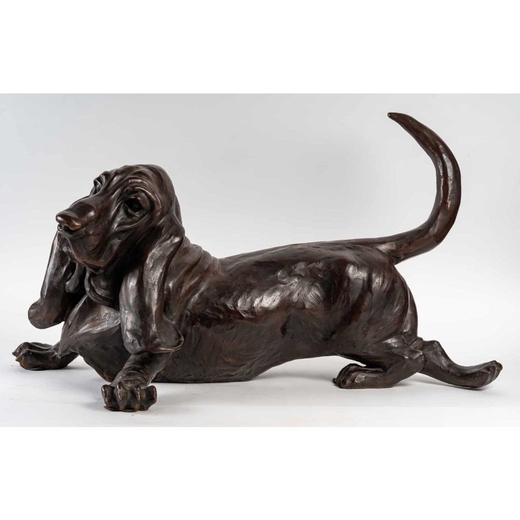 Basset "Cyrano" en bronze de la fonderie Chapon ||||||||||