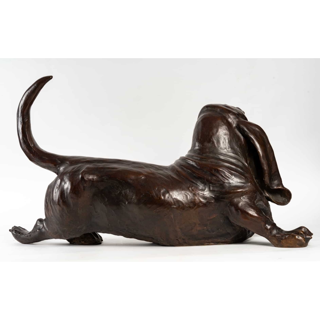 Basset "Cyrano" en bronze de la fonderie Chapon Basset "Cyrano" en bronze de la fonderie Chapon