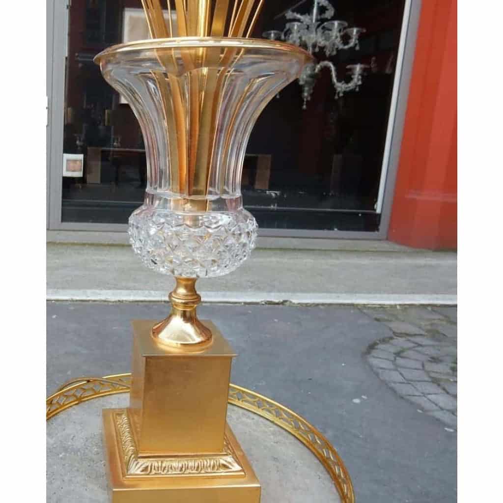 1950-70′ Paire de Lampes Vases Medicis en Cristal et Bronze Style Maison Charles 1950-70′ Paire de Lampes Vases Medicis en Cristal et Bronze Style Maison Charles