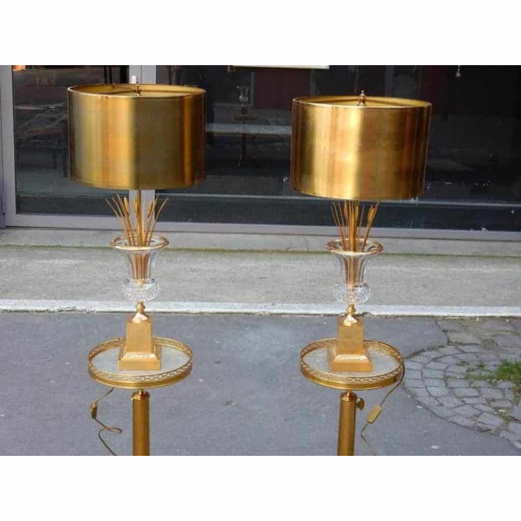 1950-70′ Paire de Lampes Vases Medicis en Cristal et Bronze Style Maison Charles 1950-70′ Paire de Lampes Vases Medicis en Cristal et Bronze Style Maison Charles