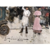 Galien Laloue Eugène French Painting 20th Century View Of Paris Animation Boulevard St Denis Gouache signée Galien Laloue Eugène French Painting 20th Century View Of Paris Animation Boulevard St Denis Gouache signée