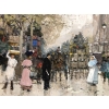 Galien Laloue Eugène French Painting 20th Century View Of Paris Animation Boulevard St Denis Gouache signée Galien Laloue Eugène French Painting 20th Century View Of Paris Animation Boulevard St Denis Gouache signée