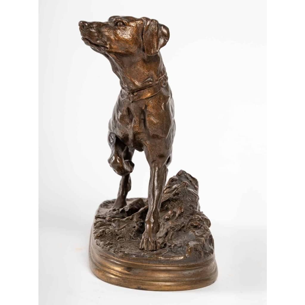 Chien à l'arrêt, P. J. Mène, XIXème siècle Chien à l'arrêt, P. J. Mène, XIXème siècle