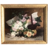 CAUCHOIX Eugène Bouquet de roses dans un panier huile sur toile signée |||||||