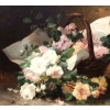 CAUCHOIX Eugène Bouquet de roses dans un panier huile sur toile signée CAUCHOIX Eugène Bouquet de roses dans un panier huile sur toile signée