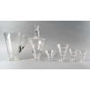 Service "Vouvray" verre blanc de René LALIQUE - 42 pièces ||||||||||||