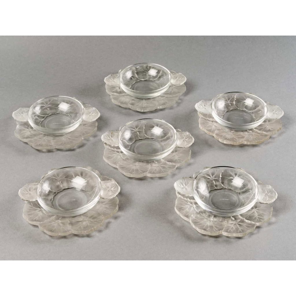 Service "Honfleur" cristal blanc de Marc Lalique - 12 pièces |||||||||||