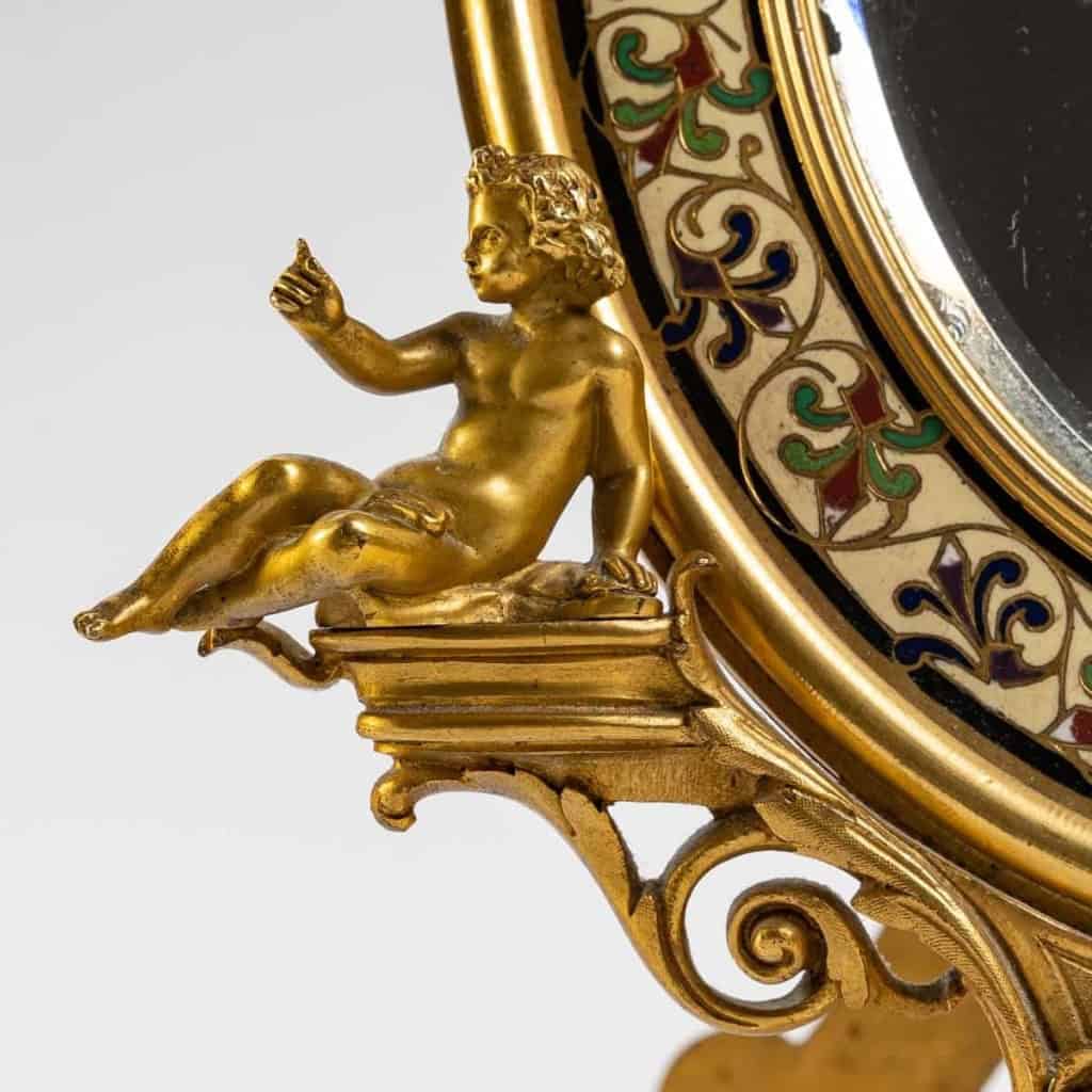 Miroir en bronze émaillé, signé Barbedienne, XIXème siècle Miroir en bronze émaillé, signé Barbedienne, XIXème siècle