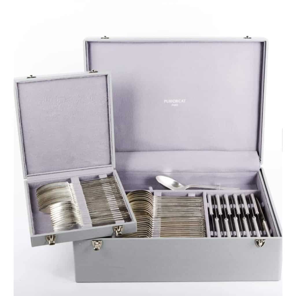 Ménagère "Aphea" argent massif de PUIFORCAT - 110 Pièces en coffret Ménagère "Aphea" argent massif de PUIFORCAT - 110 Pièces en coffret