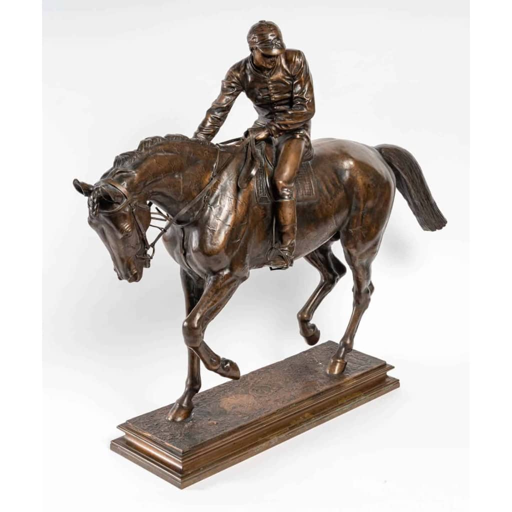 Le jockey et son cheval, bronze signé Isidore Bonheur (1827-1901) Le jockey et son cheval, bronze signé Isidore Bonheur (1827-1901)