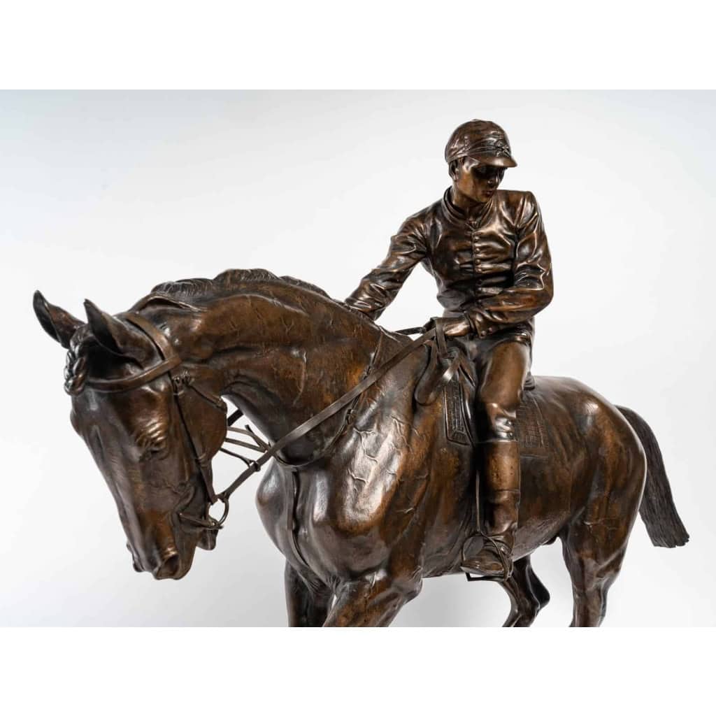 Le jockey et son cheval, bronze signé Isidore Bonheur (1827-1901) Le jockey et son cheval, bronze signé Isidore Bonheur (1827-1901)