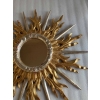 1950/70′ Miroir Soleil Plat 2 Étages Bois Doré Et Argenté 78 Cm De Diamètre 1950/70′ Miroir Soleil Plat 2 Étages Bois Doré Et Argenté 78 Cm De Diamètre