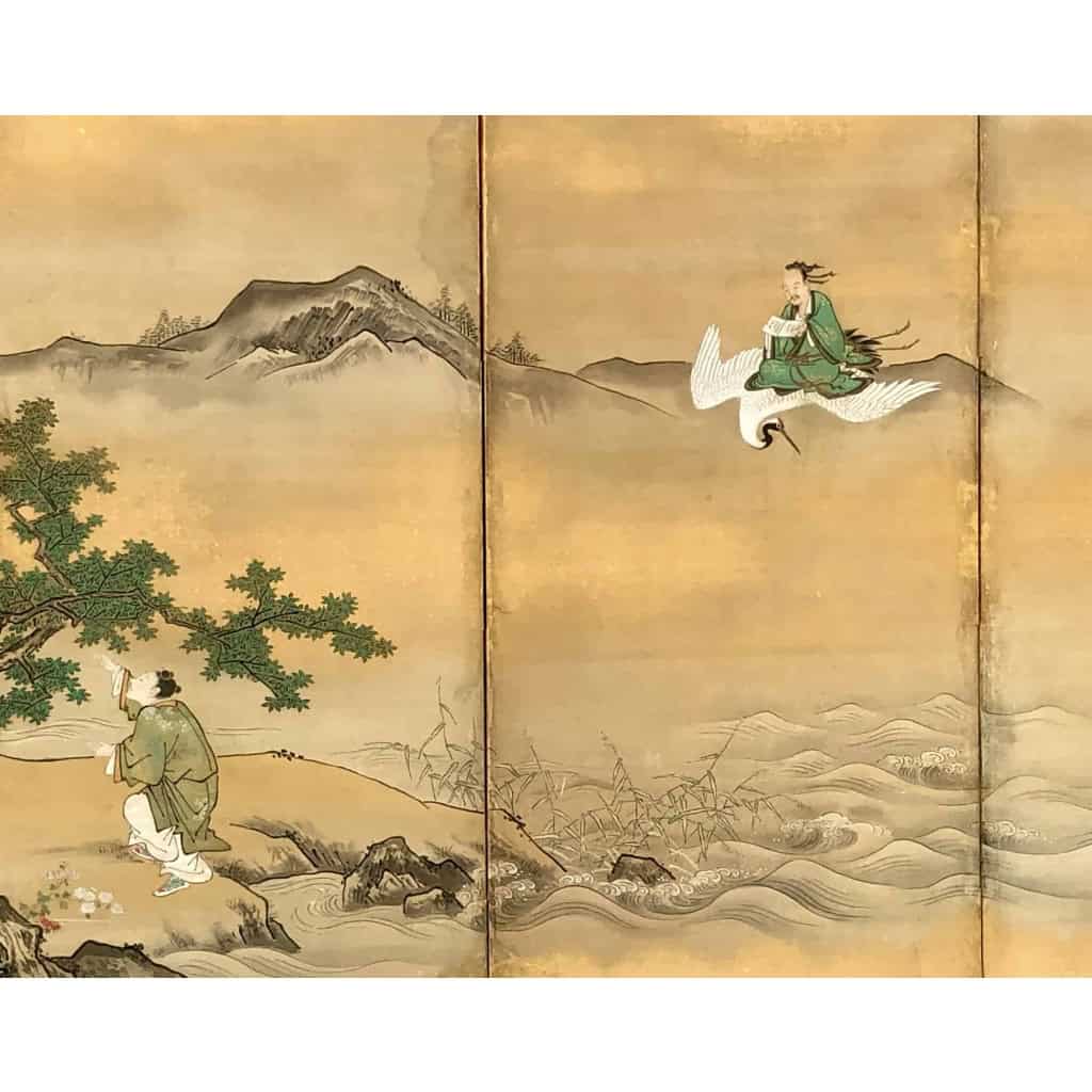 Paravent Japonais à 6 panneaux par Kano Tanshin (1653-1718) Paravent Japonais à 6 panneaux par Kano Tanshin (1653-1718)