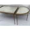 1970′ Table Tripartite Maison Charles Décor Palmier en Bronze Doré avec Plateaux Miroir 125 X 52 X H 42 cm 1970′ Table Tripartite Maison Charles Décor Palmier en Bronze Doré avec Plateaux Miroir 125 X 52 X H 42 cm