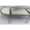 1970′ Table Tripartite Maison Charles Décor Palmier en Bronze Doré avec Plateaux Miroir 125 X 52 X H 42 cm 1970′ Table Tripartite Maison Charles Décor Palmier en Bronze Doré avec Plateaux Miroir 125 X 52 X H 42 cm