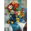 Bouquet De Fleurs et de fruits sur un entablement. Victor SIMONIN (1877-1946). Bouquet De Fleurs et de fruits sur un entablement. Victor SIMONIN (1877-1946).