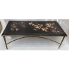 1970′ Table Basse Double Piétement Bronze Modèle Bambou Maison Baguès Laque De Chine 112 x 54 x H 38 cm ||||||||||||||||