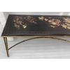 1970′ Table Basse Double Piétement Bronze Modèle Bambou Maison Baguès Laque De Chine 112 x 54 x H 38 cm 1970′ Table Basse Double Piétement Bronze Modèle Bambou Maison Baguès Laque De Chine 112 x 54 x H 38 cm