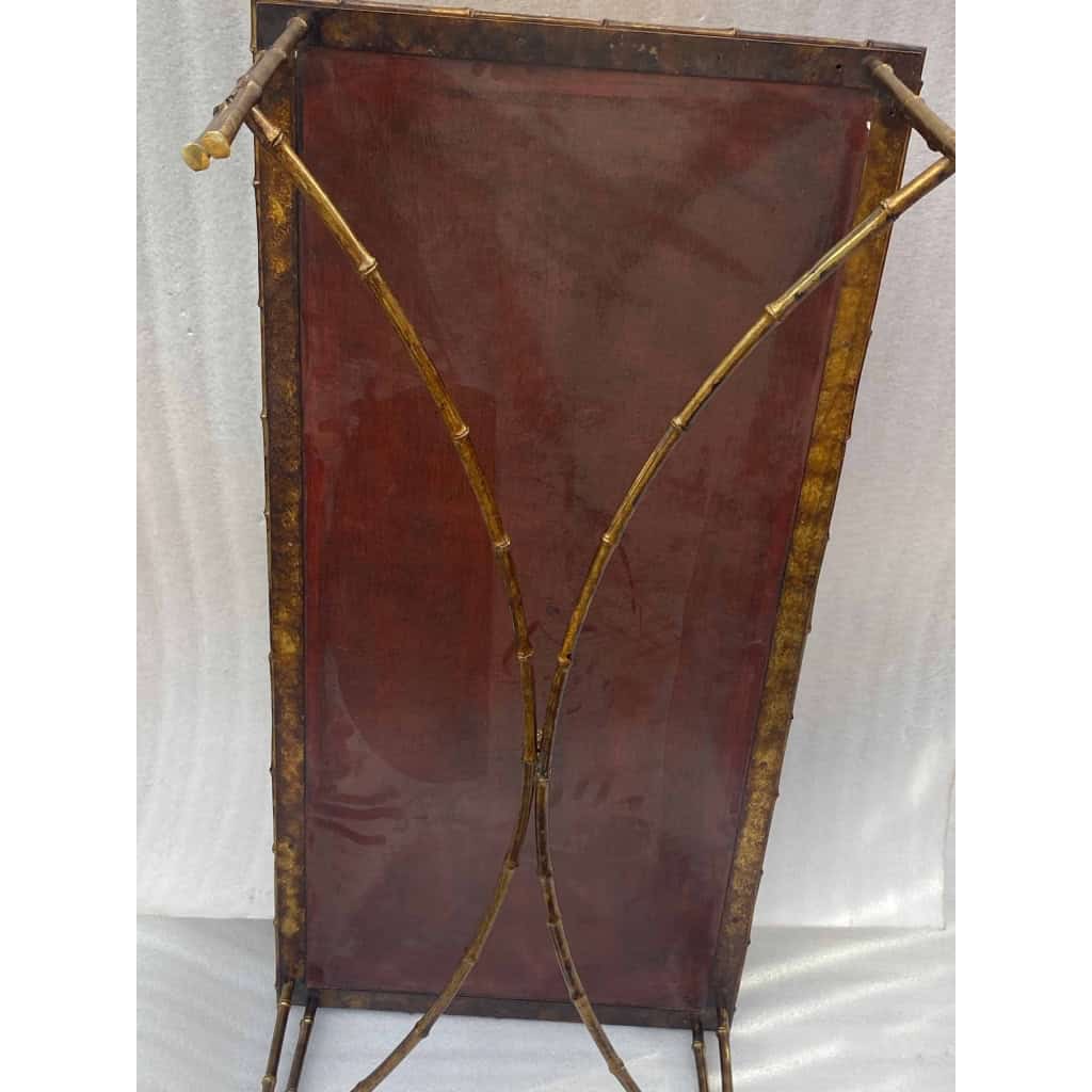 1970′ Table Basse Double Piétement Bronze Modèle Bambou Maison Baguès Laque De Chine 112 x 54 x H 38 cm 1970′ Table Basse Double Piétement Bronze Modèle Bambou Maison Baguès Laque De Chine 112 x 54 x H 38 cm