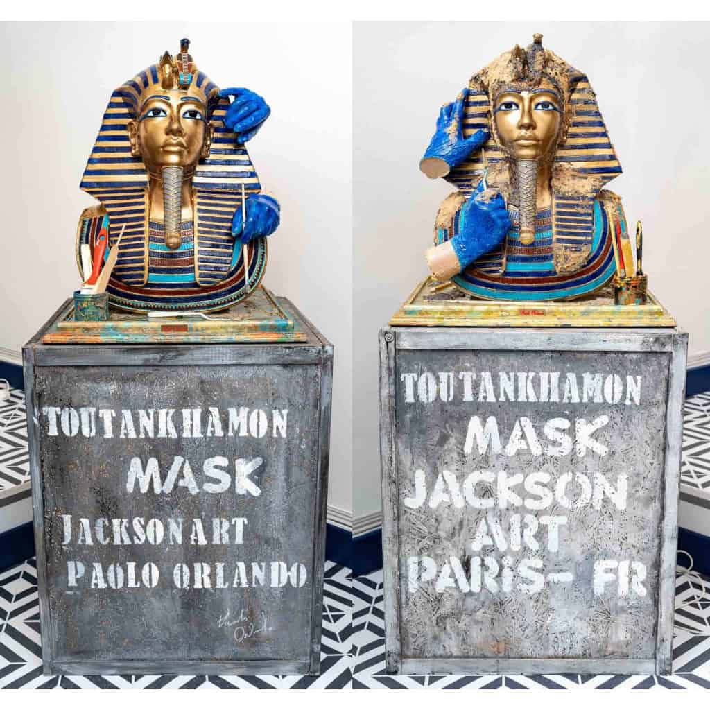 Paire de masques "Toutank Ha Mon" fait par la main en résine de l'artiste Paolo Orlando ||||||||||||||